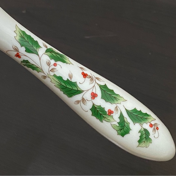 Vintage Home for the Holidays Christmas Holly Stainless Cake Server & Knife Set - Picture 10 of 12
